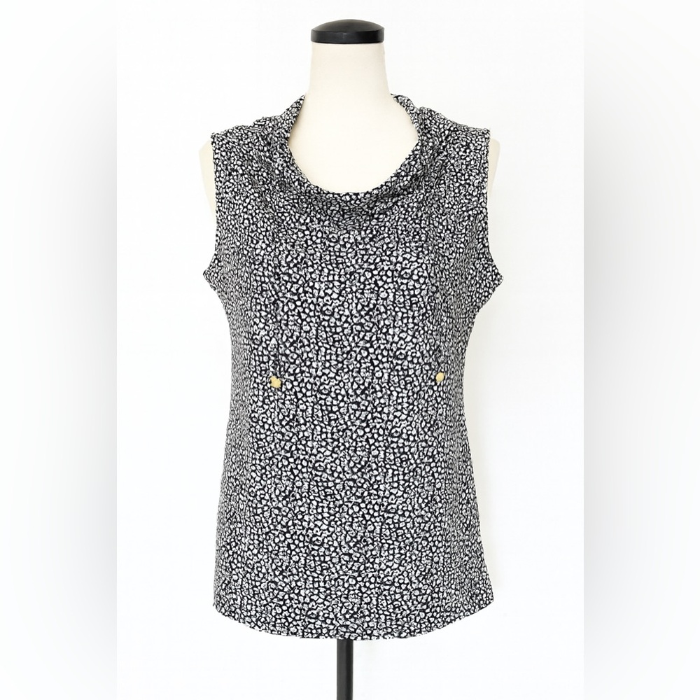 Michael Kors Black and White Patterned Blouse